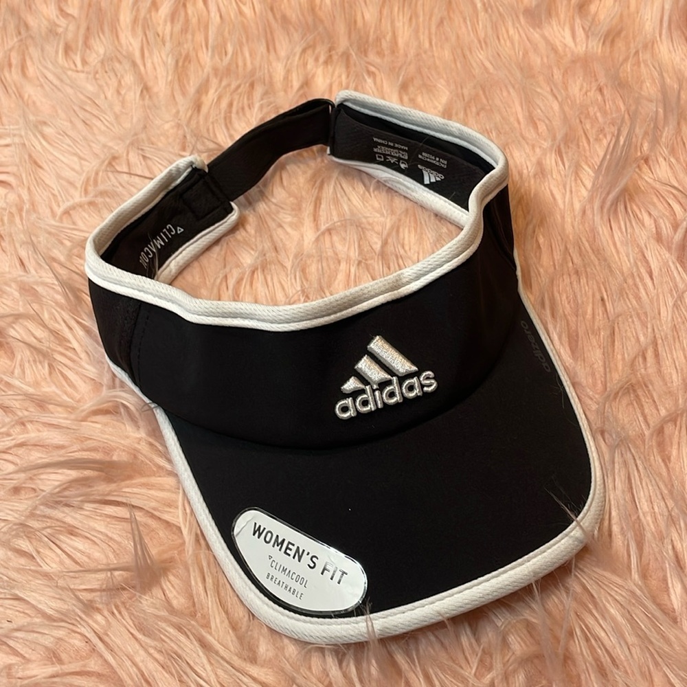 NEW! Adidas Women's Adizero II ClimaCool Adjustable Visor-Black/White One Size